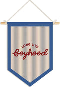 Wheatwin Long Live Boyhood Pennant Flag Banner, Boys Room Decor, Vintage Playroom Wall Decor for Kids Boys Toddler Nursery Bedroom Playroom 15x11 Inch