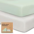KeaBabies 2-Pack Organic Crib Sheets for Boys, Girls - 52x28 Fitted Crib Mattress Sheet Neutral, Breathable Jersey Cotton Cover for Baby Bed, Toddler Mattress, Soft & Cute Prints (Sage)