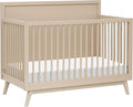 Babyletto Palma 4-in-1 Convertible Crib with Toddler Bed Conversion Kit in Taupe, Greenguard Gold Certified