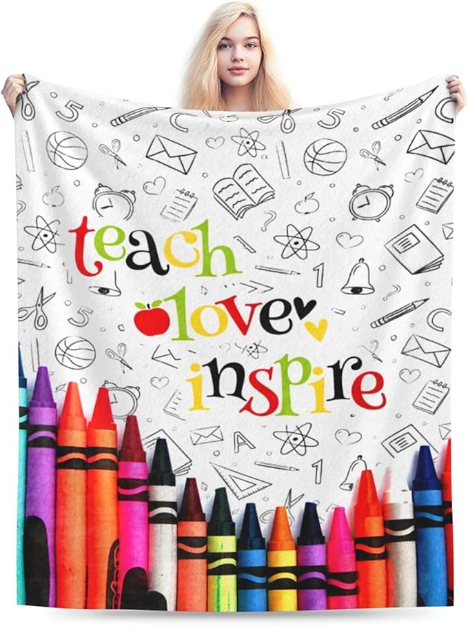 Teacher Blanket Best Teacher Throw Blanket Super Soft Flannel Lightweight Fluffy Plush Cozy Fuzzy Fleece Appreciation Decor Gifts Blanket for Dog Lover Kids Boys Adults Man for Bed Sofa 50"X60"