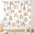 Boho Rainbow Curtains, Kids Girls Baby Cute LovelyRetro Vintage Rainbow Pastel Aesthetic Bohemian Window Curtains for Classroom Bedroom Living Room Nursery Playroom Drapery 2 Panels Set, 84"x63" Inch