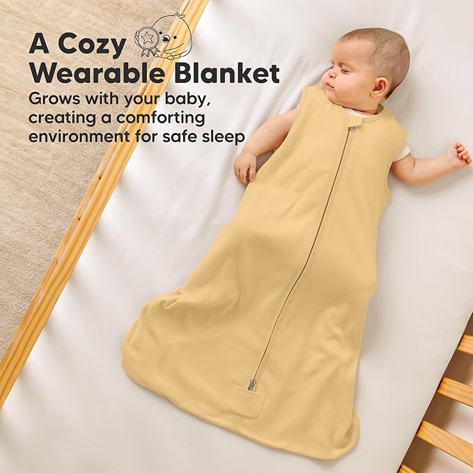 2-Pack Baby Sleep Sacks, Zipper Wearable Blanket - 0.5TOG Organic Cotton, Lightweight, Soft Cozy Infant Sleeping Sack 3-6 months, Easy to Wear Small Newborn Transition Swaddles Sleepsacks (Avocado)