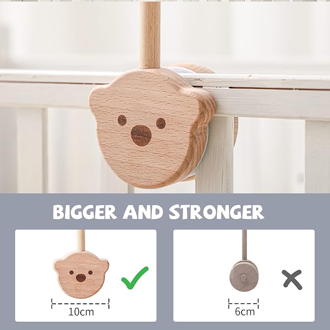 Baby Crib Mobile Arm,HBM 28-33inch Wooden Mobile Arm for Crib Mobile Hanger for Crib Baby Girl Nursery Decor