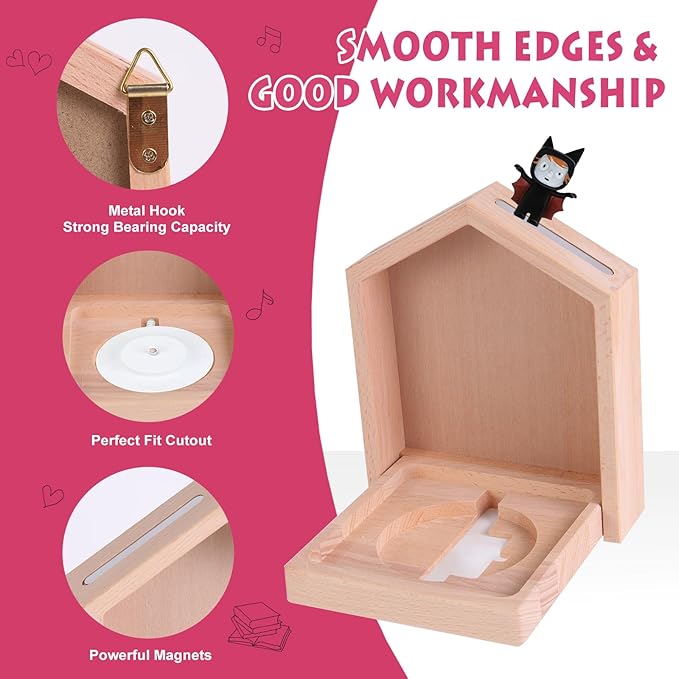 Tonie Shelf for Toniebox, 3 Small House Shape Tonie Shelf for All Your Tonie Accessories, Toniebox Charactors and Tonie Figures, Display Collection, Display Dolls