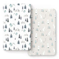 Stretch Ultra Soft Jersey Knit Fitted Crib Sheets Set 2 Pack, Fits All Standard Crib Mattress Pads Safe and Snug, Pretty Crib Sheet for Baby, Cute Wild Forest Mongooses