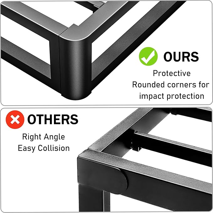 Metal Heavy Duty 18 inch Twin XL Bed Frame with Rounded Corner and Headboard Hole Mattress Retainers 3500 LBS No Box Spring Needed Platform Noise Free Easy Assembly