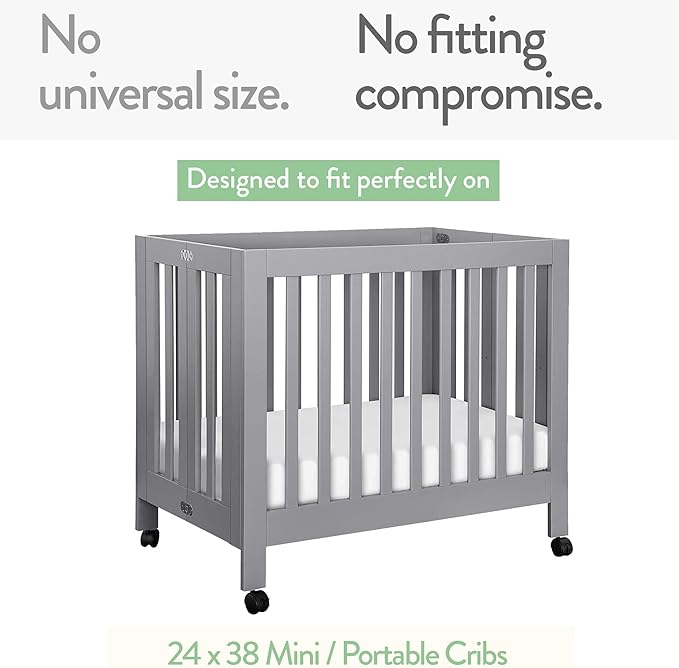 Mini Portable 24x38 Fitted Crib Sheets – Compatible with Dream on Me, Delta Porta Crib and Arms Reach Ideal Cosleeper – 100% Jersey Cotton – Beige + Rusty Brown – 2 Pack