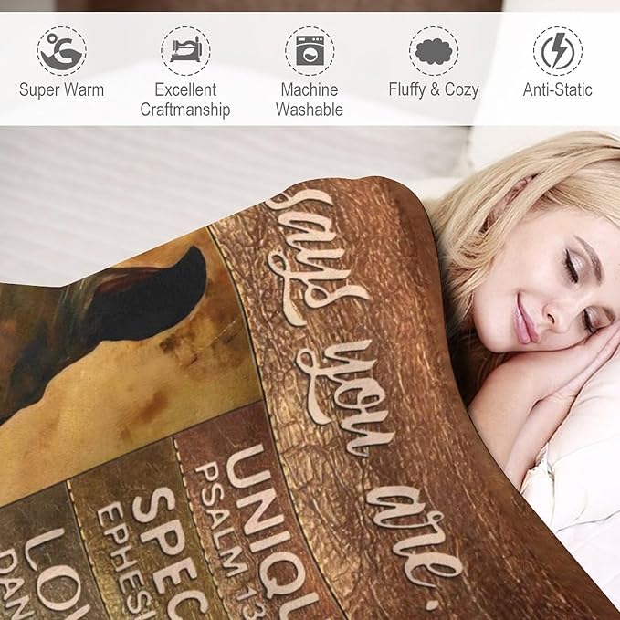 Horse Gifts: Soft Warm Cozy Fleece Blanket for Kids & Adults - 40"x50"