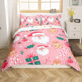 Feelyou Merry Christmas Bedding Set Christmas Duvet Cover for Kids Boys Girls Cookies Candy Comforter Cover Christmas Tree Bedspread Cover Bedroom Collection 3Pcs Full Size,No Comforter