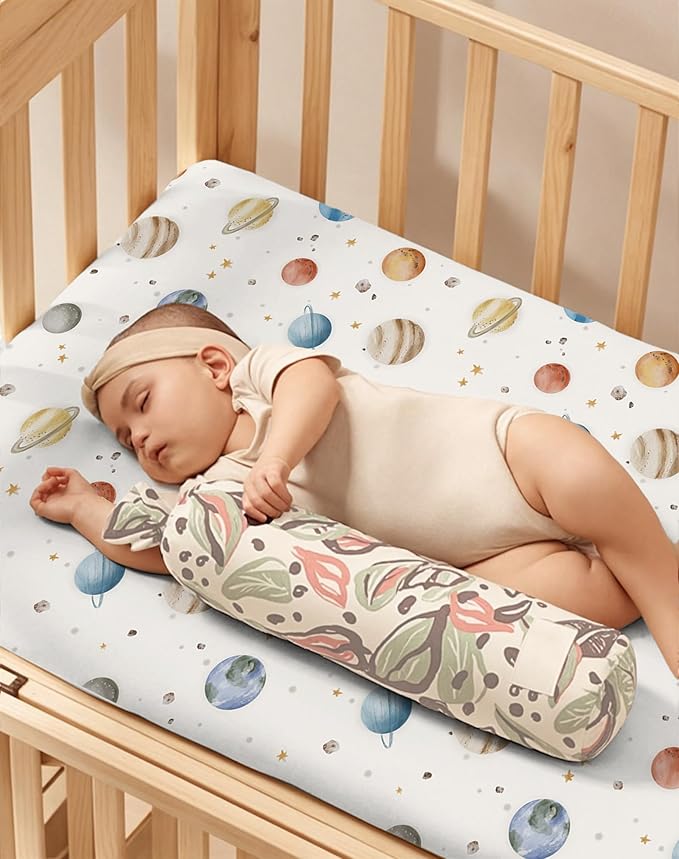 Crib Sheets for Boys and Girls, 2 Pack Fitted Baby Sheets for Standard Toddler Mattress 28" x 52", Soft Breathable Jersey Knit Baby Bedding (Daisy Check)