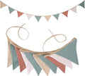 Fabric Bunting Banner, 2 Pack Handmade Neutral String Banner Each 8.5 ft 10 Flags Nursery Wall Hanging Wedding Birthday Home Baby Shower Party Decoration Bunting (Light Candy)