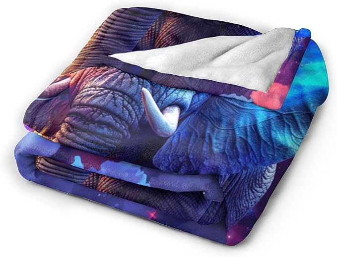 Fantasy Elephant Blanket Elephant Throw Blanket Elephant Gifts and Decor Animal Blanket for Girls Boys Women Men Kids Adults Soft Warm Cozy Fleece Blanket for Couch Sofa Bed 80"x60"