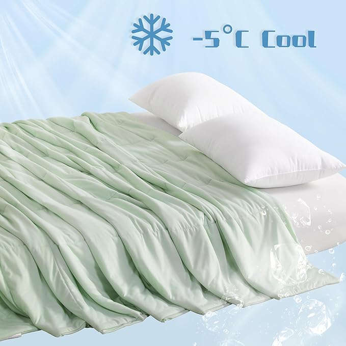 NTBAY Cooling Blanket for Toddlers, 39x47 Inches - Japanese Cold Tech Fabric Throw with Q-Max 0.43, Soft and Breathable Summer Nap Blanket, Also for Dogs, Mint Green