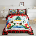 Gamer Gaming Bedding Set Full Size,Christmas Tree Snowflake Comforter Set for Kids Boys Girls Room Decor,Video Games Christmas Theme Duvet Insert 3Pcs,Red Green Plaid Xmas Quilt Set,2 Pillowcases