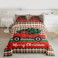 Feelyou Merry Christmas Kids Comforter Set Toddler Size Christmas Tree Bedding Set Snowflake Duvet Quilt for Kids Boys Girls Bedroom Winter Decor Microfiber Ultra Soft Breathable