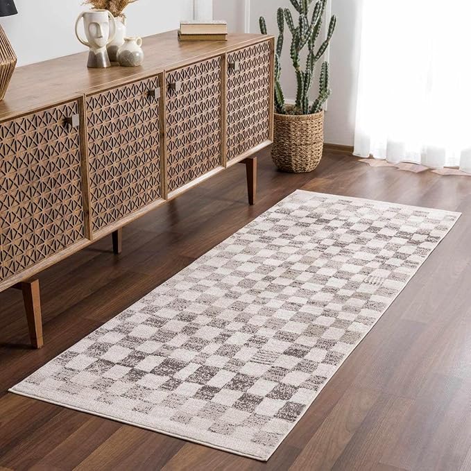 Hauteloom Benjy Living Room, Bedroom Area Rug - Farmhouse - Cream, Beige, Tan - 18" x 18"