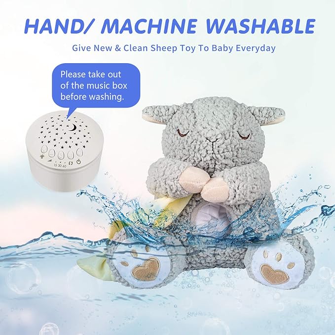 BEREST Rechargeable Baby Sleep Soother, Mom's Heartbeat Babies Cry Sensor Lullabies & White Noise Sound, Nursery Decor Night Light Projector Toddler Crib Sleeping Aid, Boys & Girls Shower Gifts