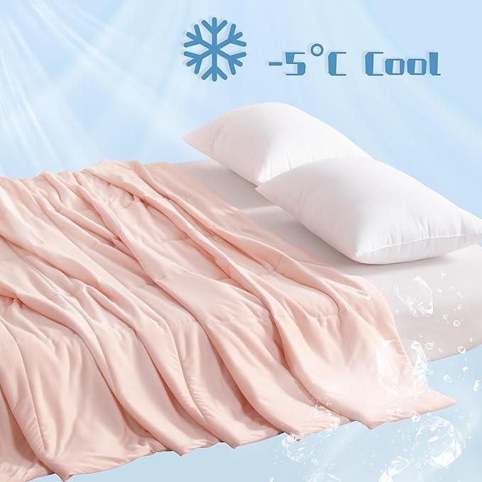 NTBAY Cooling Blanket for Toddlers, 39x47 Inches - Japanese Cold Tech Fabric Throw with Q-Max 0.43, Soft and Breathable Summer Nap Blanket, Also for Dogs, Coral Pink