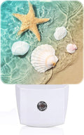Starfish and Seashell On Beach Night Light,Plug Into Wall Decor for Stairway,Hallway,Kitchen,Dusk to Dawn Sensor Nightlights for Boys/Girls/Women/Men Room Gifts