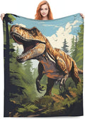 Dinosaur Blanket Gifts for Boys Kids Jurassic Tyrannosaurus Dino Flannel Throw Blankets for Home Couch Bed Sofa Soft Fuzzy Lightweight Decor All Season 50x40 Inches
