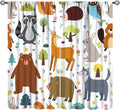 Forest Animals Kids Blackout Curtains Cartoon Cute Bear Deer Squirrel Owl Hedgehog Modern Art Print for Boys Girls Bedroom Living Room Nursery Rod Pocket Decoration Window Drapes 2 Panels W31.5xL72in