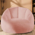 Giant Bean Bag Chair for Adults - Comfy Plush Round Shell Soft Accent Chair, Oversized Cozy Lounge Floor Sofa Reading Chair, Mini Couch for Living Room, Bedroom & Game Rooms, Dorm, Pink