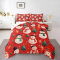 Feelyou Christmas Comforter Set Twin Size Snowman Bedding Set for Kids Boys Girls Snowflake Duvet Quilt New Year Theme Bedroom Decor Microfiber 2 Pcs with 1 Pillow Cases