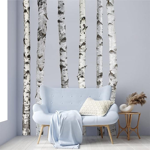 70 Inches Giant Tree Wall Decal White Birch Tree Wall Sticker Large Trees Decals Peel and Stick Woodland Forest Tree Sticker Nature Trees Stickers for Bedroom Nursery Living Room