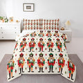 Feelyou Christmas Kids Comforter Set King Size Nutcracker Bedding Set Soldier Royal Guarder Princess Duvet Quilt for Kids Boys Girls Bedroom Decor Microfiber Ultra Soft Breathable