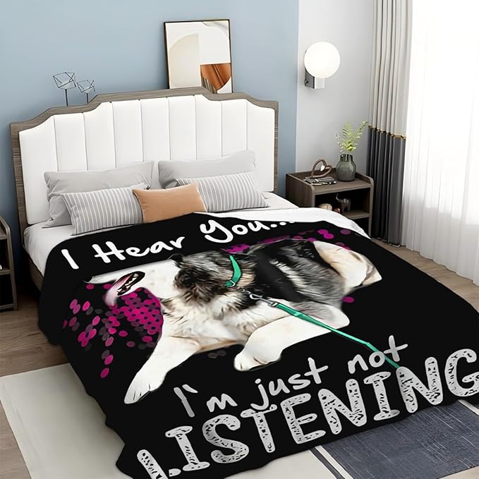 Tijuboni Husky Throw Blanket Dog Gifts for Girls Boys Women Men Kids Adults Soft Flannel Fleece Blanket for Couch Sofa Bed Home Decor 50"x60"