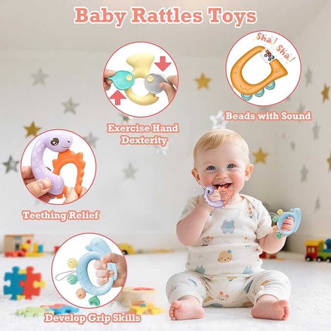 Crib Mobiles for Babies with Music, Rotatable Baby Mobile for Crib with Projection, Timing Function and Baby Rattles Toy, Baby Crib Toys Hanging for Boys Girls 0-12 Months (Pink)