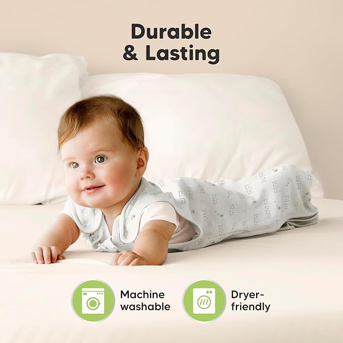 2-Pack Organic Baby Sleep Sacks, 100% Cotton - Soft & Breathable 0.5TOG Baby Wearable Blanket, Toddler Sleeping Sack 0-6 months,Easy to Wear Transitional Swaddles for Newborns,Infants (Bumble Bear, S)
