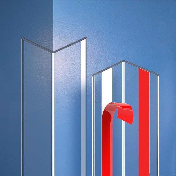 Clear Self-Adhesive Wall Corner Protectors-2 PCS of Corner Guards & Edge Protector for Baby, Furniture, Door, Tables, Cover Sharp Furniture, Easy to Install (3cmx90cm/1.18inx35.4in)