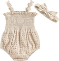 Newborn Baby Girl Bodysuit Sleeveless Halter Frill Romper One-piece Jumpsuit with Headband Summer Clothes Set