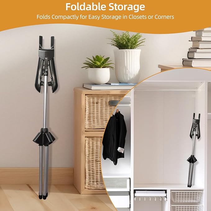 Adjustable Shirt Display Stand 32-63 Inch, Foldable Clothing Display Stand Mannequin Torso for Retail Vendors, Multi-Use Steamer Rack Stand for Clothes Garment (1)