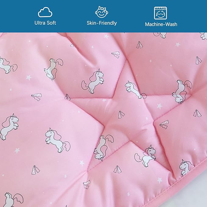 SPRINGSPIRIT Baby Play Mat for Boys Girls, 43'' x 43'' Play Mat for Playpen, One-Piece Crawling Playmat for Baby, Non Slip Foldable Crawling Mat, Toddlers, Pink