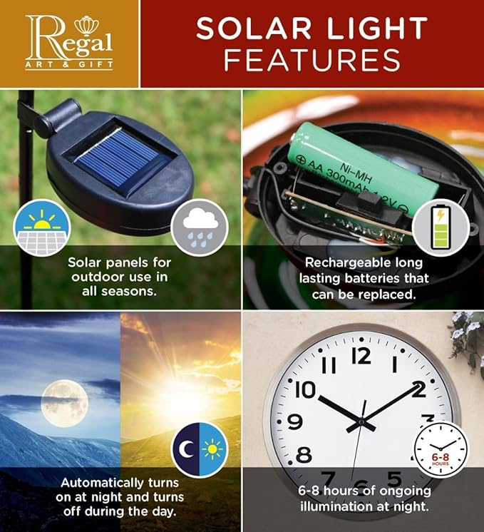 Regal Art & Gift Hot Air Balloon Solar Lantern – Hanging Solar-Powered LED Lights, Waterproof Portable Decorative Outdoor Lamp Made of Metal & Glass for Garden, Patios & Pathway – Green(Large)
