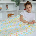 Kids Blanket 100% Cotton – Animal Theme Throw with Giraffe, Elephant, Frog, Duck – Lightweight Soft Toddler Blanket for Boys Girls, Perfect for Spring Summer Fall, 40 x 60 in (101.6 x 152.4 cm)