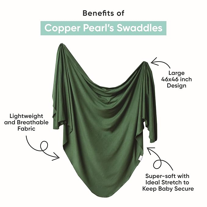 Copper Pearl Baby Swaddle Blanket - Premium Knit Baby Blanket, Large Soft Stretchy Receiving Blankets for Baby Boy and Girl, Swaddles for Newborn, Infant, and Toddler (Midnight)