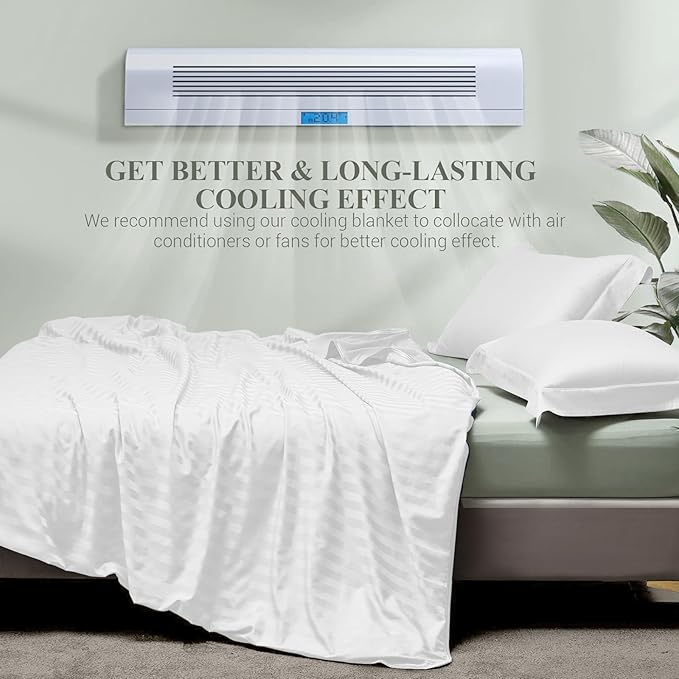 Elegear Revolutionary Cooling Blanket Queen, Absorbs Heat to Keep Body Cool for Night Sweats, Double Sided Arc-Chill3.0 Cool Fiber Q-Max>0.5, Lightweight Summer Cold Blankets Sleeping 79" x 86"