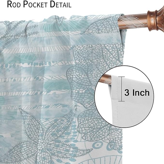 Starfish Curtains，Starfish and Seashells Coastal Curtain Ocean Themed Underwater Marine Decor Waterproof Fabric Curtain Set 2 Panels,63x63 Inches