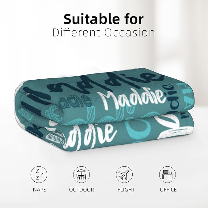 Dr.TOUGH Personalized Blankets with Name Customized Baby Blankets for Girls Boys Adults Personalized Name Blanket for Kids Adults (Blue Bird,60''×80'')