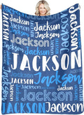 Dr.TOUGH Personalized Blankets with Name Customized Baby Blankets for Girls Boys Adults Monogrammed Blankets and Throws Christmas Birthday Mothers Fathers Valentines Day Gift (Blue,30''×40'')