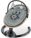 Electric Baby Swings for Infants, Infant Swing with Music Speaker, 3 Seat Positions, 5 Speeds and Remote Control for Newborn Boy Girl, Indoor & Outdoor Use, Black