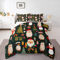 Feelyou Christmas Bedding Set Soft for Boys Girls, Penguin Santa Comforter Set Full Size Xmas Tree Snowflake Duvet Quilt Microfiber New Year Gift Bedroom Decor 3 Pcs with 2 Pillow Cases