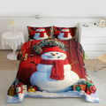 Feelyou Merry Christmas Kids Comforter Set Toddler Size Cute Snowman Bedding Set Duvet Quilt for Kids Boys Girls Bedroom Snowflake Decor Microfiber Ultra Soft Breathable