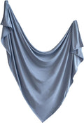 mushie Stretchy Baby Swaddle Blanket | Extra Soft & Snug Fit | 47"x47" (Tradewinds)