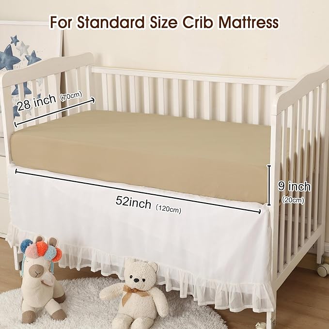 PHF 3 Pack Soft Pet Dogs Crib Sheets Fitted, Comfy Breathable Baby Sheets for Boys Girls, 28x52 Inches Fits Standard Crib and Toddler Mattresses, Pet Dogs