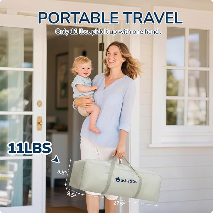 Foldable Baby Playpen with Mat, Foldable Playpen for Babies and Toddlers,Kids Portable Travel Play Pen, Collapsible Play Yard with 4 Handles,Indoor & Outdoor Baby Play Area with Breathable Mesh