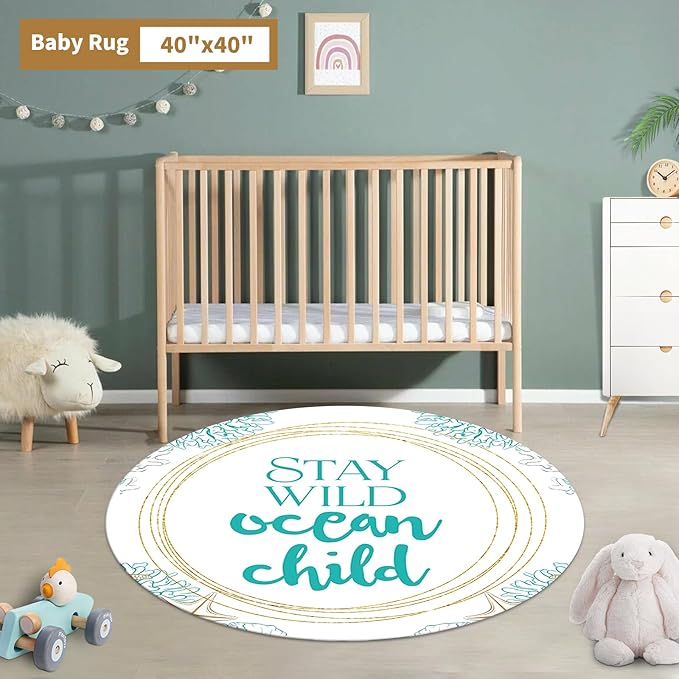 Custom Baby Crib Bedding Set, 3 Pcs Personalized Nursery Bedding Set with Name, Soft Baby Bedding Crib Sets with Blanket - Toddler Crib Sets for Girls Boys, Infant Newborn Gifts, Blue Ocean